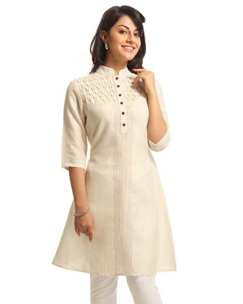 Trendy Look Cream Kurti – Sulbha Fashions