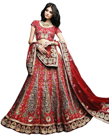 Red Heavy Bridal Lehenga
