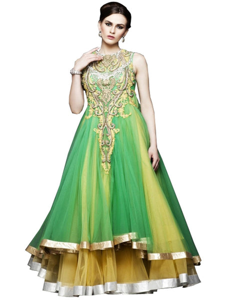 Designer Yellow/Green Party Dress
