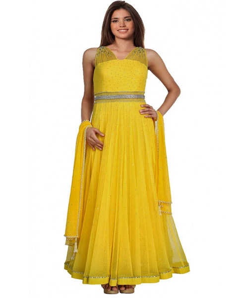 Designer Yellow Party Dress