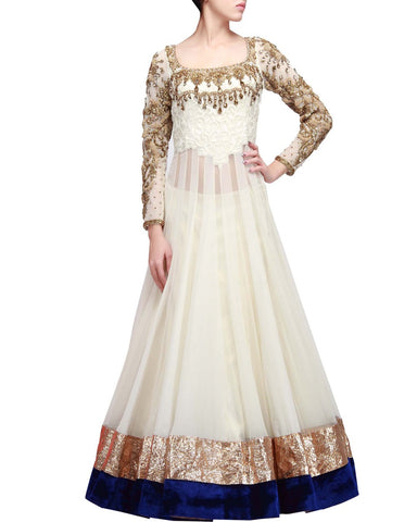 Designer Off White Crystal Dress
