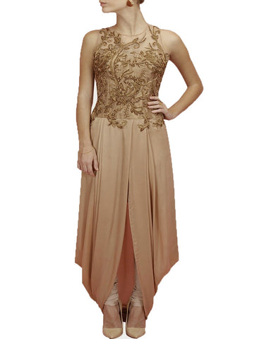 Designer Beige Party Dress