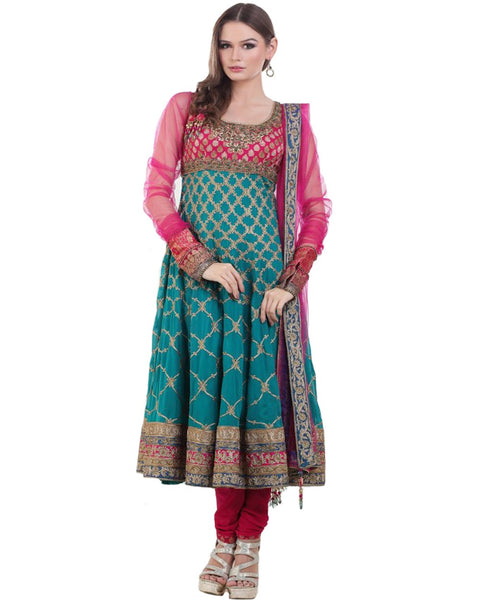 Designer Blue/Pink Salwar Suit