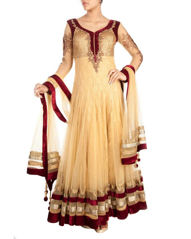 Designer Cream Salwar Suit
