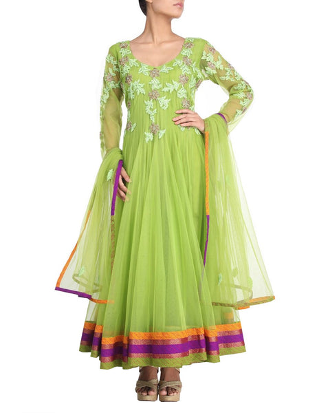 Designer Parrot Green Salwar Suit