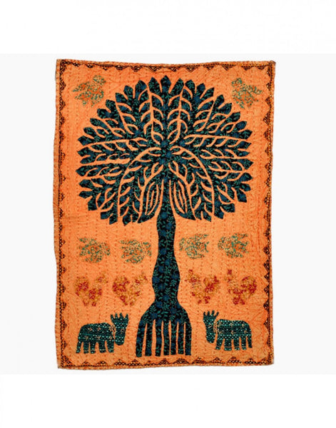 Elegant Handcrafted Cloth Tree Wall Hanging
