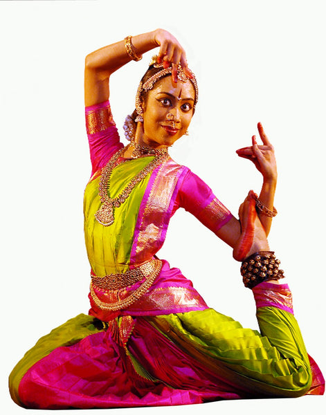 Bharatnatyam Dance Green Pink Costume