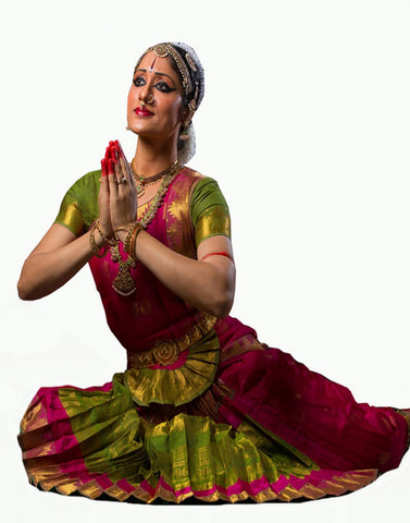 Bharatnatyam Dark Green and Maroon Dress