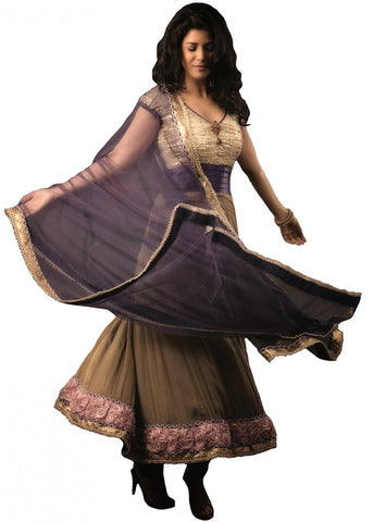 Designer Beige/Purple Salwar Suit