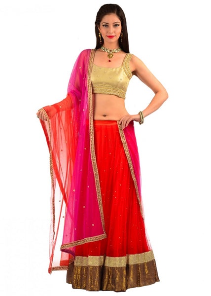 Red Color Lengha