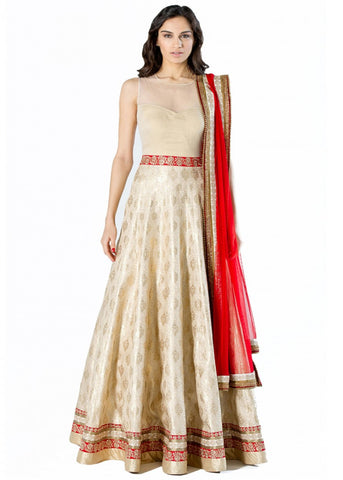 Off White Lengha Dress