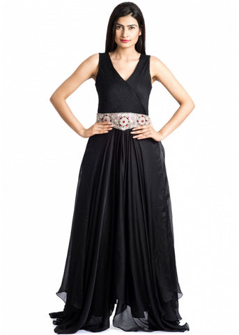 Black Chiffon Party Dress