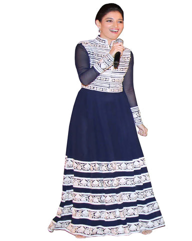 Tamanna Bhatia Blue Net Long Gown