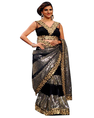 Parizad Kolah Black Net Saree