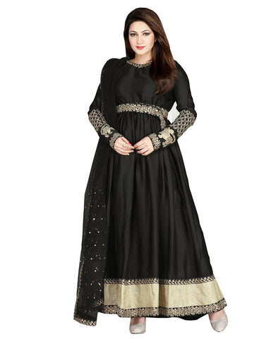 Black Crape Long Dress