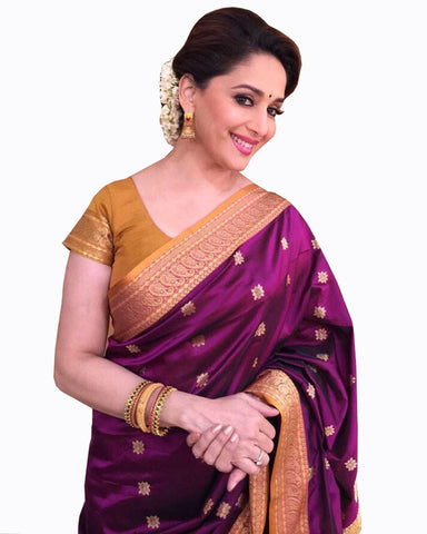 Madhuri Wine Beauty Saree