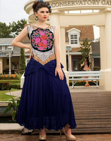 Designer Dark Blue color Gown