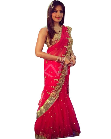 Bipasha Red Rose Saree