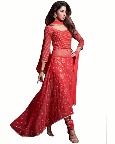 Designer Red Net Salwar Suit