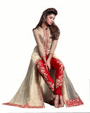 Red Color Net Fabric Designer Gown
