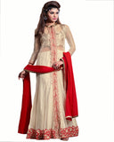 Red Color Net Fabric Designer Gown & Salwar Suit