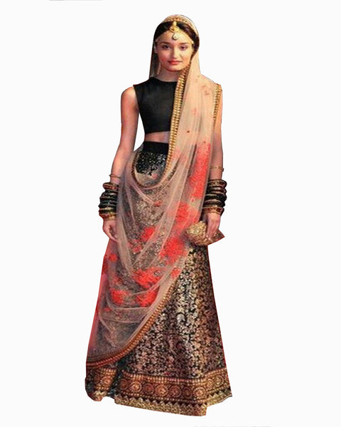 Bollywood Designer Sabyasachi Golden Black Lehenga