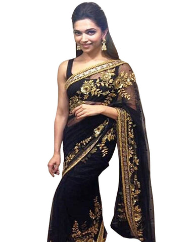 Bollywood Dipika Metal Designer Net Saree