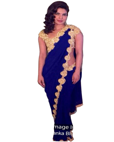 Priyanka Chopra Blue Designer Saree