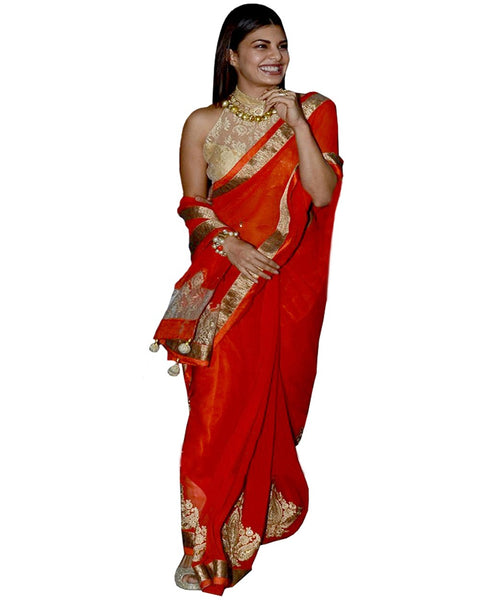 Jacqueline Red Designer Saree