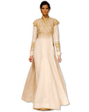 EMBROIDERED OFF WHITE FLOOR LENGTH DRESS