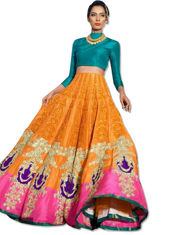 MULTI THREAD EMBROIDERED SKIRT/BLOUSE