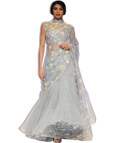 Light Grey Party wear Designer Lahenga