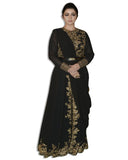 BLACK AND GOLD EMBROIDERED SAREE
