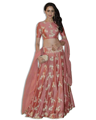 DARK PEACH EMBROIDERED LAHNEGA