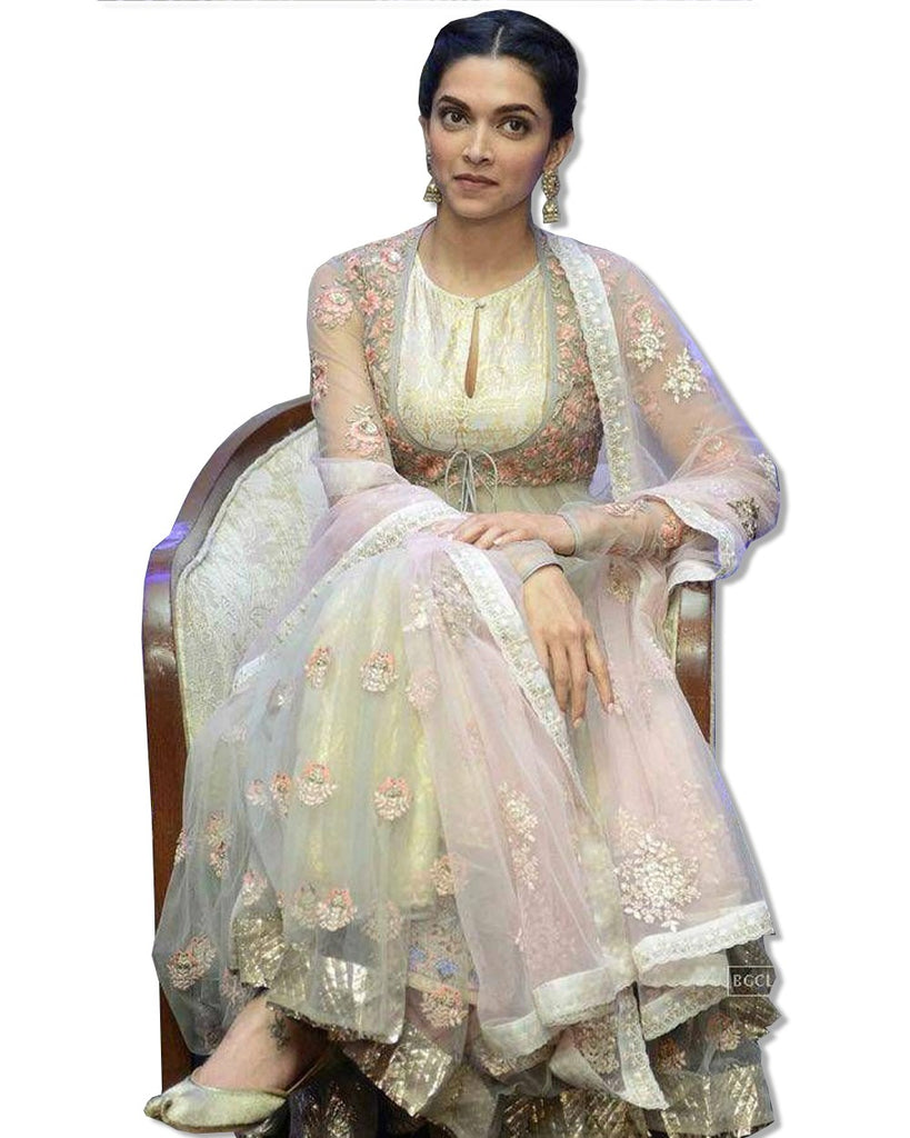 Deepika Padukone Off White Gold Anarkali Deepika Padukone Off White Gold Anarkali