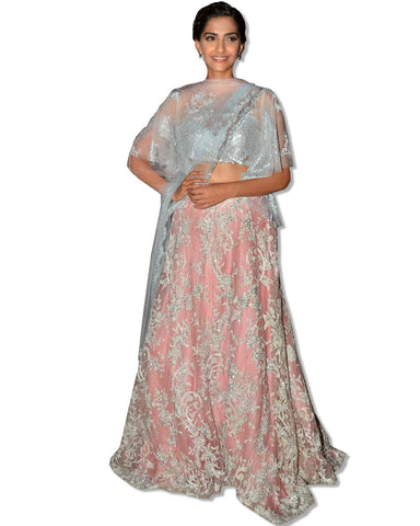 SONAM KAPOOR BLUSH LAHENGA STYLE