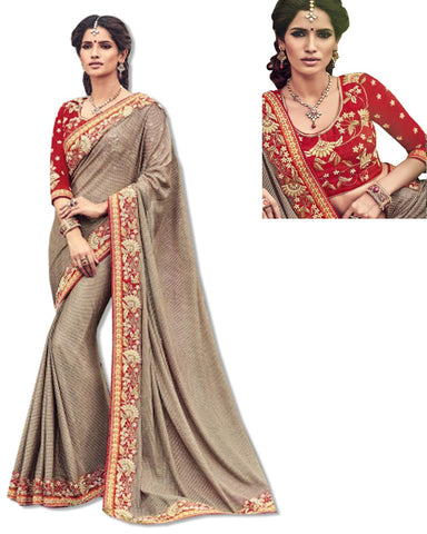 GREY EMBROIDERED DESIGNER SARI