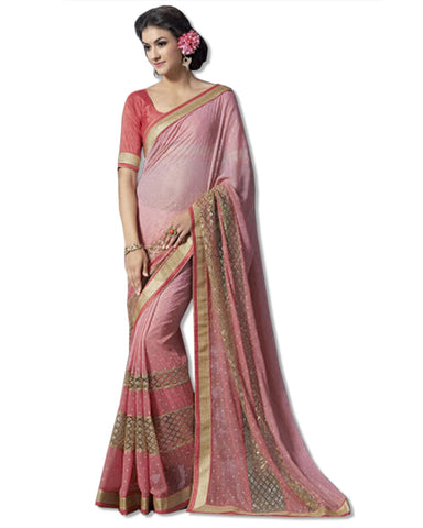 OFFWHITE NET EMBROIDERED SARI