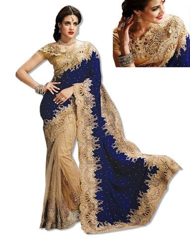 GOLD DESIGNER GEORGETTE SARI