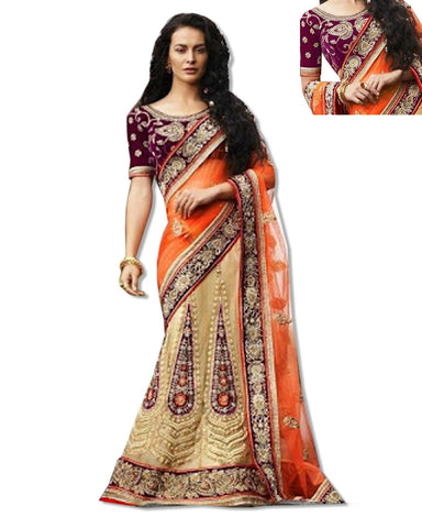 PURPLE EMBROIDERED DESIGNER LAHENGA