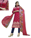 GEORGETTE EMBROIDERED RED SUIT