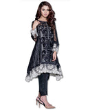 GEORGETTE EMBROIDERED BLACK SUIT