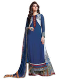 GEORGETTE EMBROIDERED ROYAL BLUE SUIT
