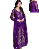 GEORGETTE EMBROIDERED PURPLE SUIT