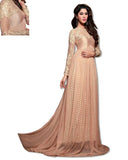GEORGETTE EMBROIDERED FLOOR LENGTH GOLD DRESS