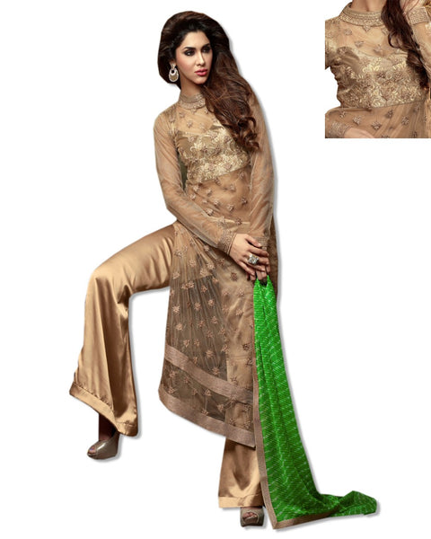 NET EMBROIDERED GOLD SUIT