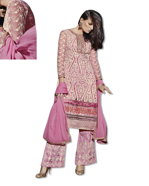 GEORGETTE EMBROIDERED PINK SUIT