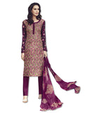 GEORGETTE EMBROIDERED DEEP PINK SUIT