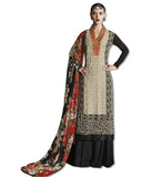 BLACK GEORGETTE EMBROIDERED LAWN SUIT