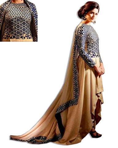 GOLD NAVY GEORGETTE ANARKALI DRESS